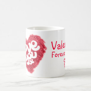 Mug "Love you x" Valentine rouge boug rose