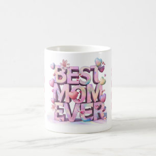 Mug *~ Loved + Hugs Coeurs de la fête des mères 3-d Fl