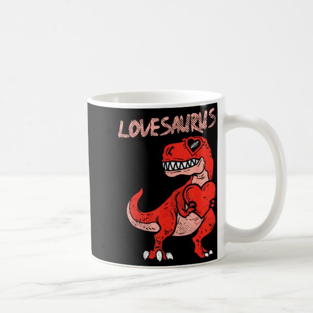 Mug Lovesaurus Trex Dinosaur Heart Cute Valentines Day (Droite)