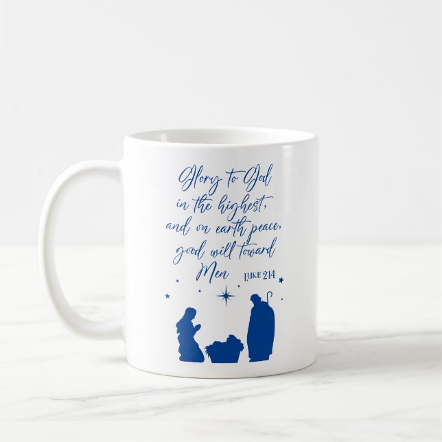 Mug Luc 2:14 Gloire à Dieu dans la plus haute Nativité (Gauche)