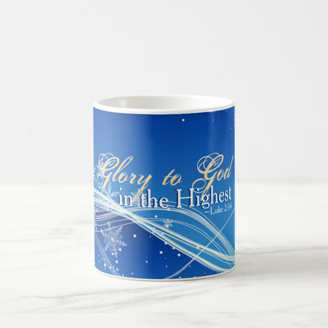 Mug Luc 2:14 "Gloire à Dieu dans le plus haut" Noël (Centre)