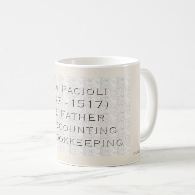 Mug "Luca Pacioli - le père de la comptabilité " (Devant droit)
