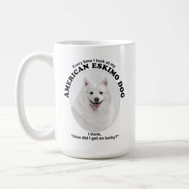 Mug Lucky American Eskimo Chien (Gauche)