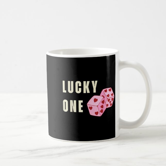 Mug Lucky One Heart Dice Couples Matching Valentines D (Droite)
