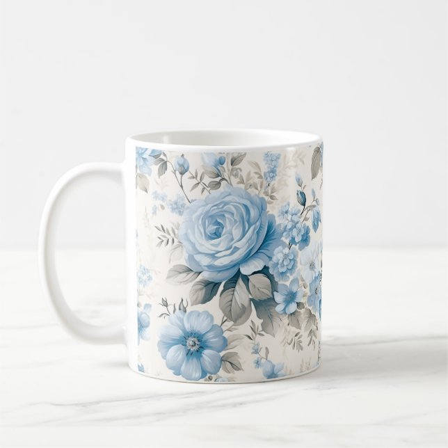 Mug Lumière Artistique Pastel Roses Bleus (Gauche)