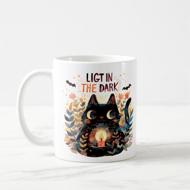 Mug Lumière dans l'obscurité - Chat aux bougies (Gauche)