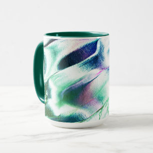 Mug Lumière taillée à partir de métal mat, vert à bleu