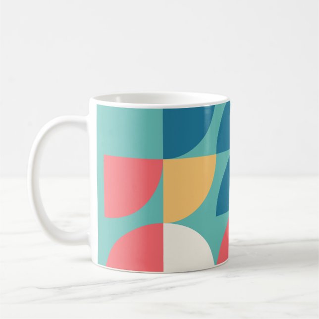 Mug Lumière Turquoise Mid-Century Géométrique des anné (Gauche)