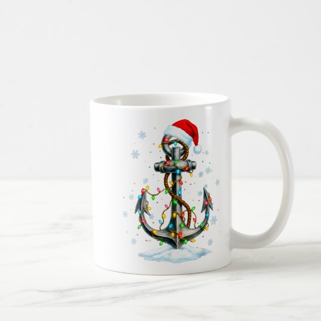 Mug Lumières de Noël d'ancre nautique Bateau Marin  (Droite)
