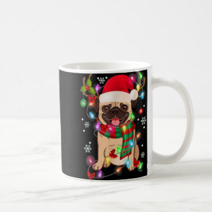 Mug Lumières de sapin de Noël Pug Santa Chien Xmas Gar