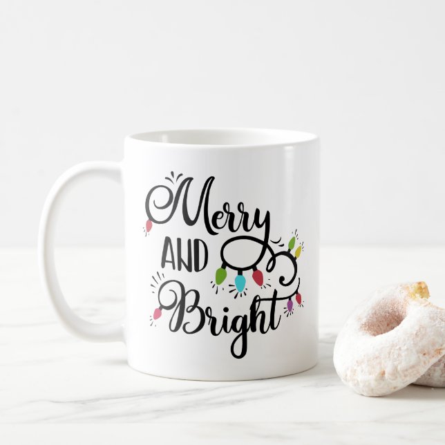 Mug lumières de vacances joyeuses et lumineuses (Avec donut)