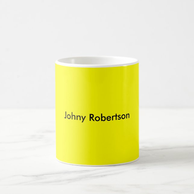 Mug Lumineuse Jaune Plaine Élégante Professionnelle Mo (Centre)