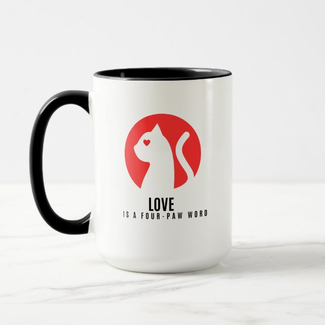Mug Luminous Love Cat Silhouette (Gauche)