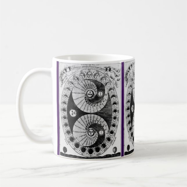 Mug Lunation vintage de Kircher d'astronomie (Gauche)