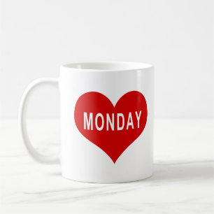 Mug LUNDI Cœur d'amour rouge
