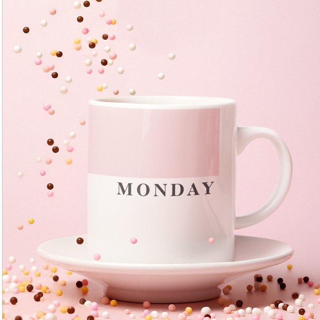 Mug Lundi moderne Black Line Drôle Citation (Créateur téléchargé)