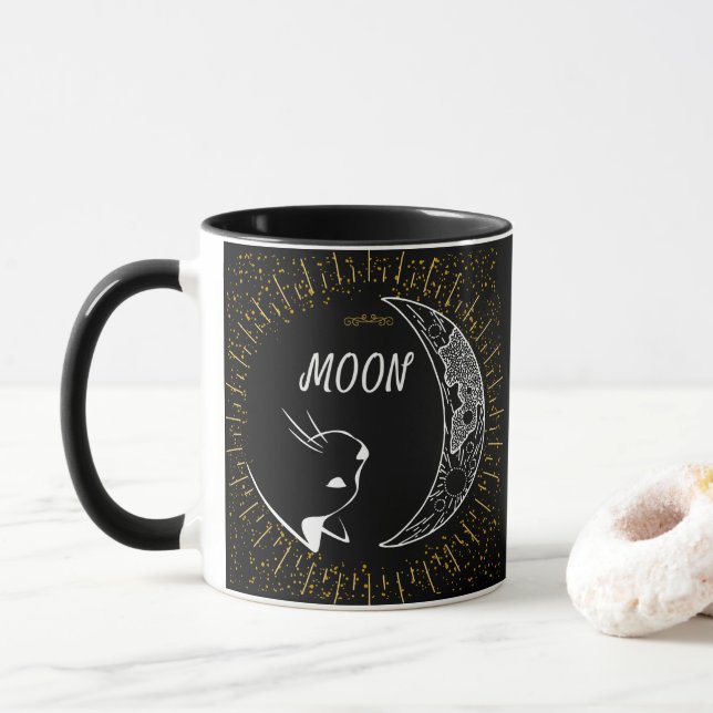 Mug Lune et chat, Céleste (Avec donut)