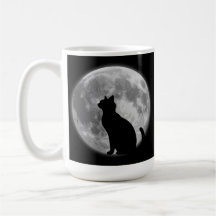 Lune et chat noir