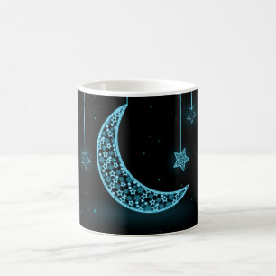 Mug Lune et étoiles bleues et noires du croissant