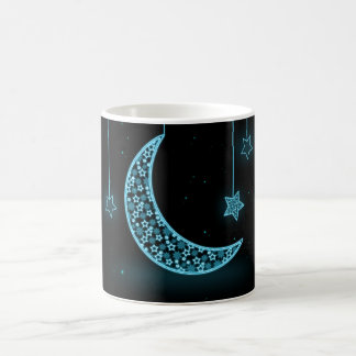 Mug Lune et étoiles bleues et noires du croissant