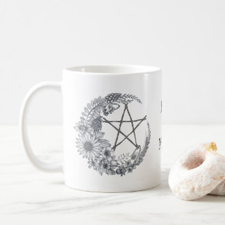 Mug Lune Fleur Avec Pentagramme