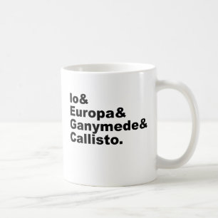 Mug Lunes de Galilée   Io Europa Ganymede Callisto