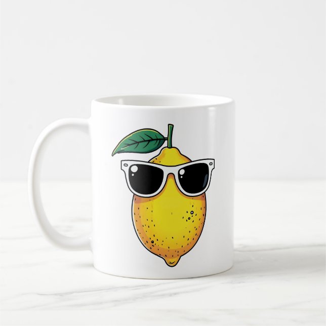 Mug Lunettes de soleil au citron amusantes (Gauche)