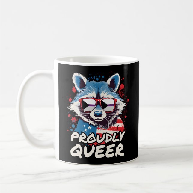 Mug Lunettes de soleil au drapeau démirant Queer Racco (Gauche)