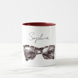 Mug Lunettes de soleil crème marron