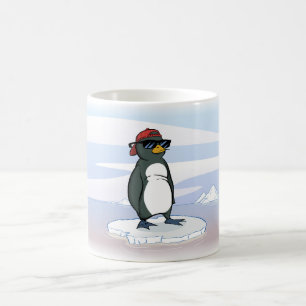 Mug Lunettes de soleil de port de pingouin frais