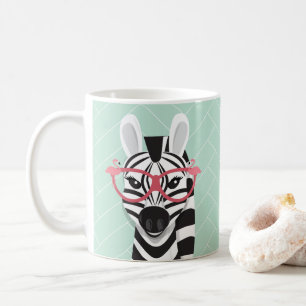 Mug Lunettes de soleil en Flamant rose rose noir blanc