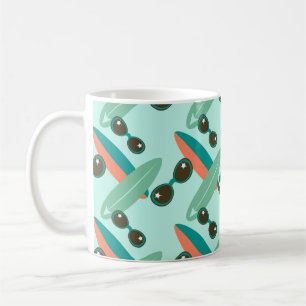 Mug Lunettes de soleil et planches de surf rétros