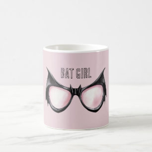 Mug Lunettes Fille Chauve-Souris Noir Rose