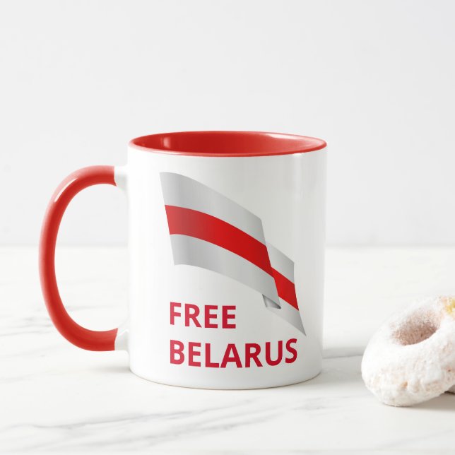 Mug Lutte pour la liberté en Biélorussie. (Avec donut)