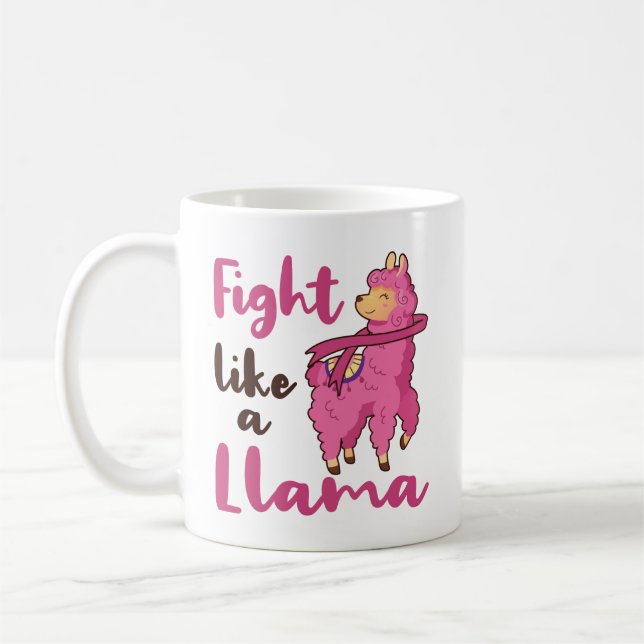 Mug Lutter comme une Llama Cancer du sein guerrier (Gauche)