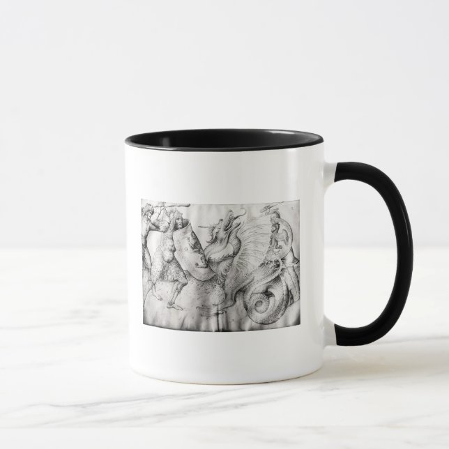 Mug Luttez entre les guerriers et un dragon, c.1450 (Droite)