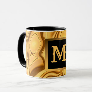 Mug Luxe Elegant Marbre Or Monogramme
