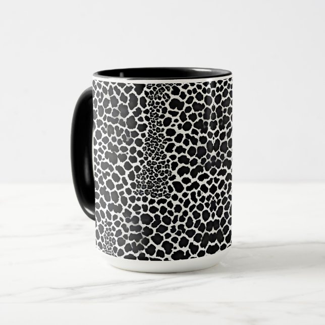 Mug Luxe Moderne Léopard Blanc Elégante Collection (Devant gauche)
