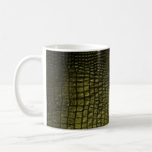 Mug Luxueuse texture de peau de crocodile foncé.
