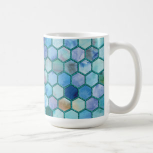 Mug Luxueux Aqua bleu miellerie motif