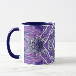 Mug Luxueux Geode Améthyste Pourpre Faux Paillettes Ag