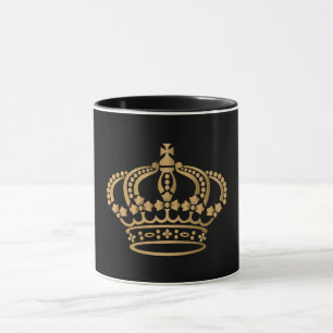 Mug Luxueux Gold Crown Black