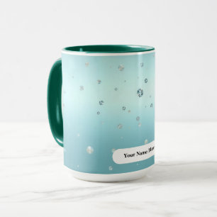 Mug Luxueux points de rosée verts azur bronze givrés