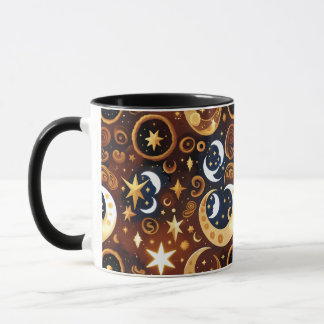 Mug – Luxury Golden Ochre Celestial Moon