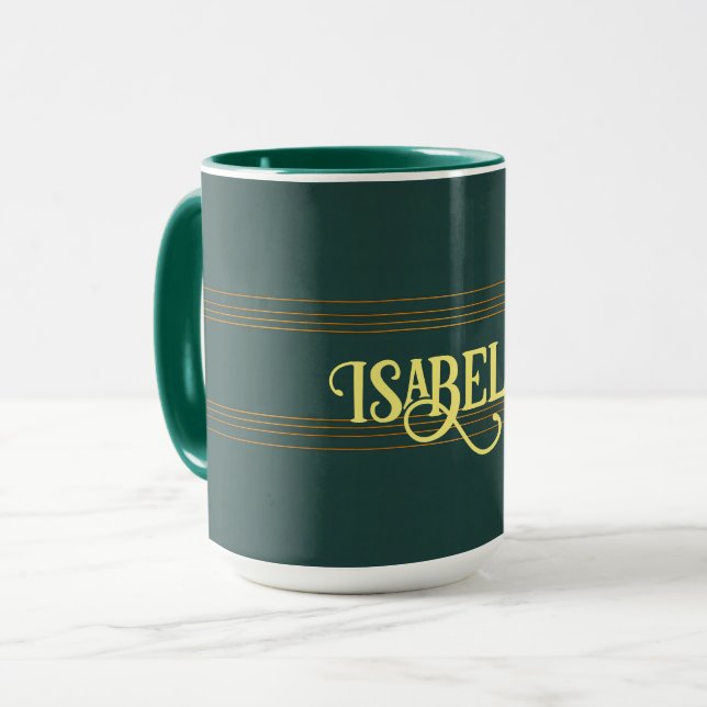 Mug Luxury Linen Popular Green Gold Texture Collection (Devant gauche)