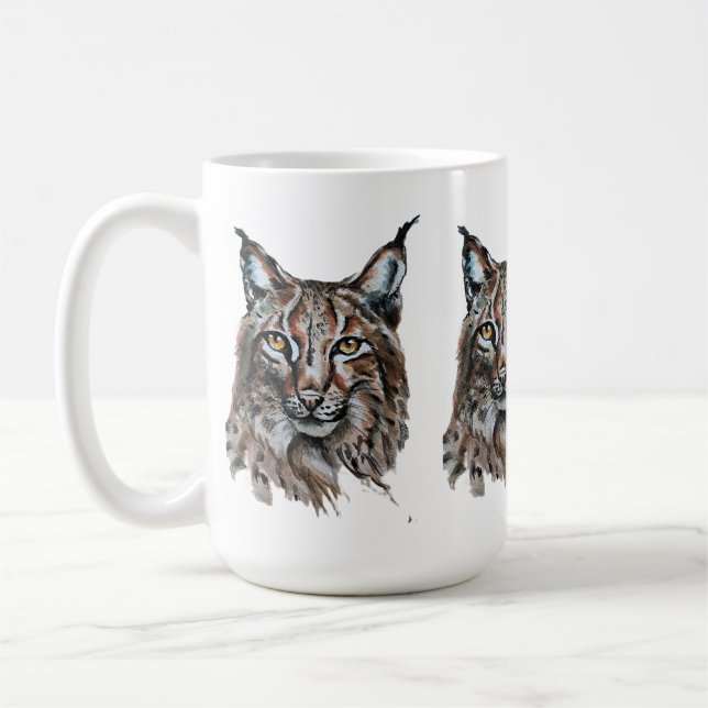 Mug Lynx - Spirit Animal, Aquarelle Totem Joga Guide (Gauche)