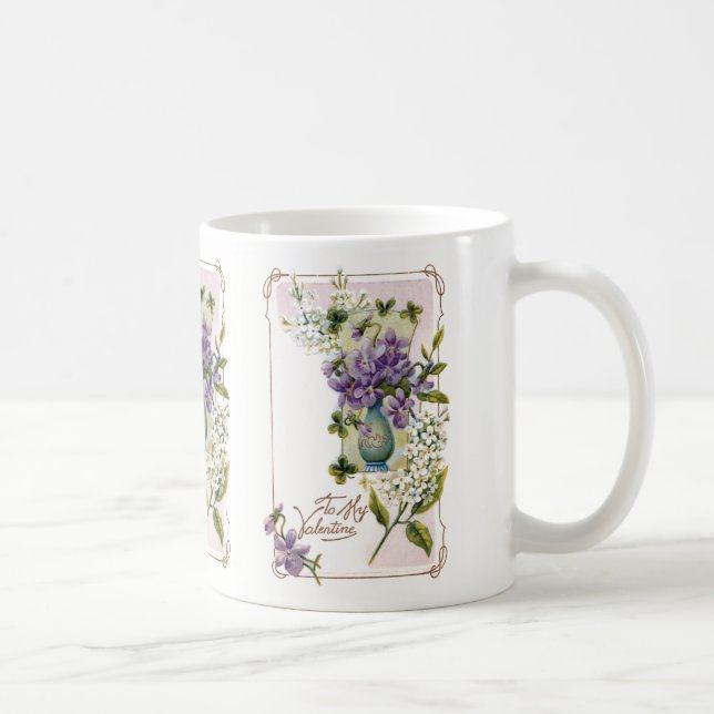 Mug Lys et violets vintages Valentine (Droite)