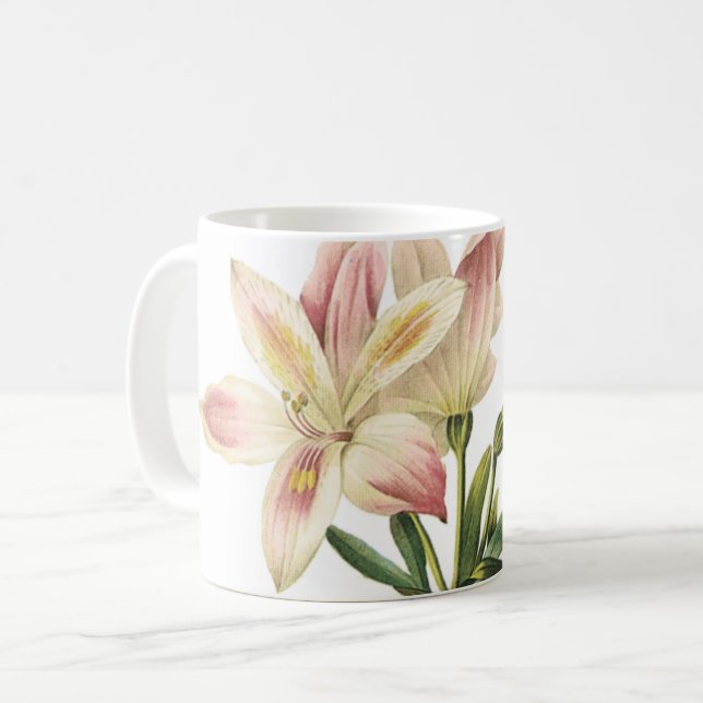 Mug Lys péruviens (Alstromeria pelegrina) de Redouté (Devant gauche)