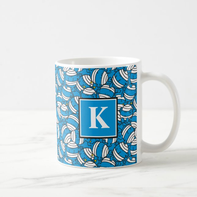 Mug M. Bump | Motif de confusion bleu | Monogramme (Droite)
