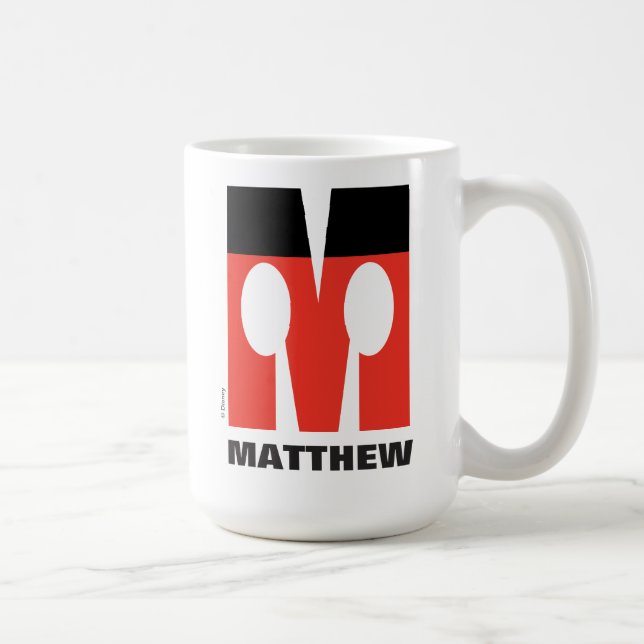 Mug M est pour Mickey | Ajouter Votre Nom (Droite)